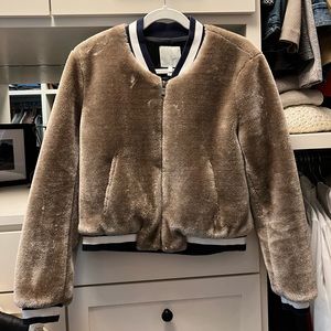 Joie Faux Fur Bomber Jacket